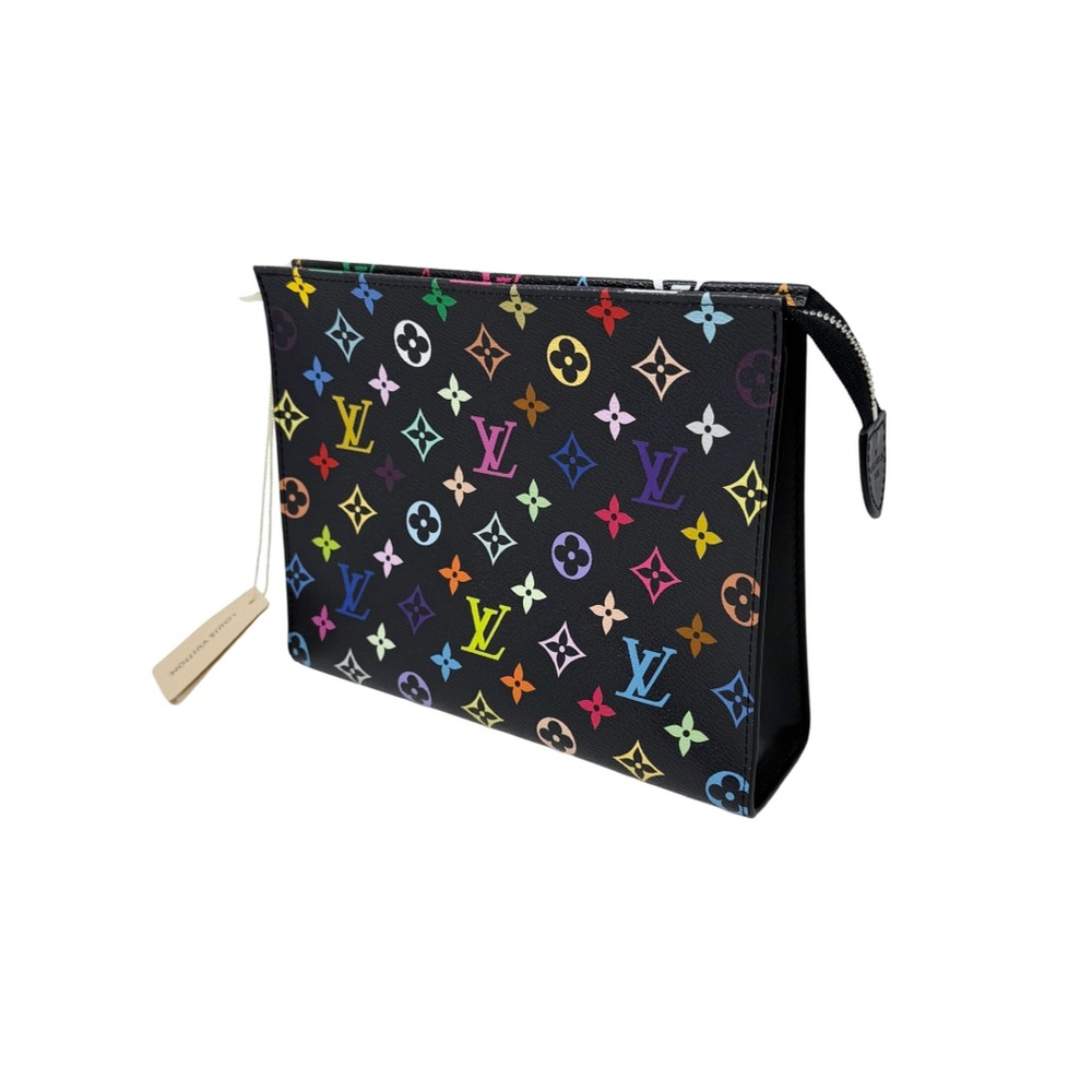 Louis Vuitton Murakami Cosmetic Toiletry Pouch 26 Multicolor Black Limited Ed - Picture 4 of 16